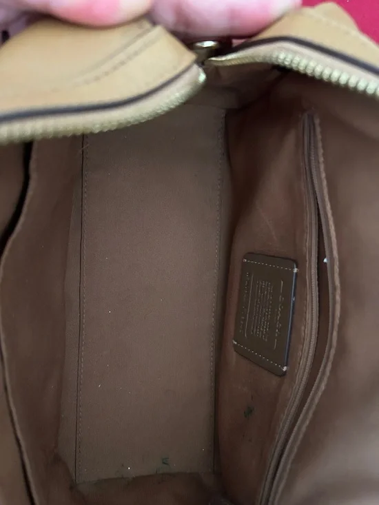 Coach Tan Pebble Leather Satchel with Gold Hardware - Picture 6 of 7